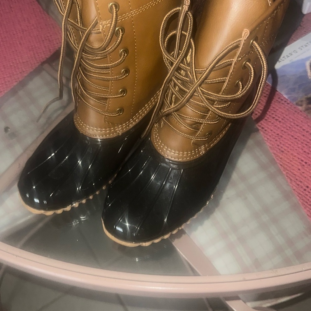 Black and Tan Winter Duck Boots with Waterproof Design - SPORTO LLBEAN